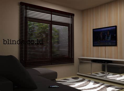 venetian blinds sharp point Black wooden | Blinds.co.id