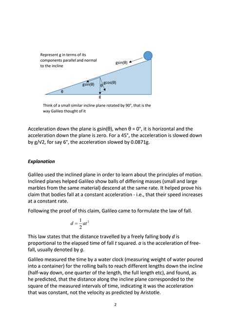 Solution Lecture 2 Galileos Inclined Plane Experiment Studypool