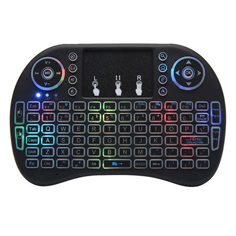 I8 Mini Wireless Keyboard 2 4ghz English 7 Colour Backlight Air Mouse