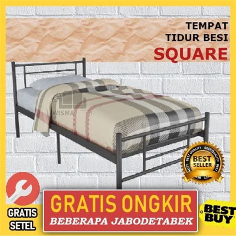 Jual Tempat Tidur Besi Ranjang Besi Square X Minimalis