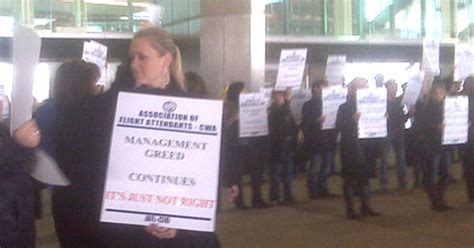 US Airways Flight Attendants Picket At PHL Airport - CBS Philadelphia