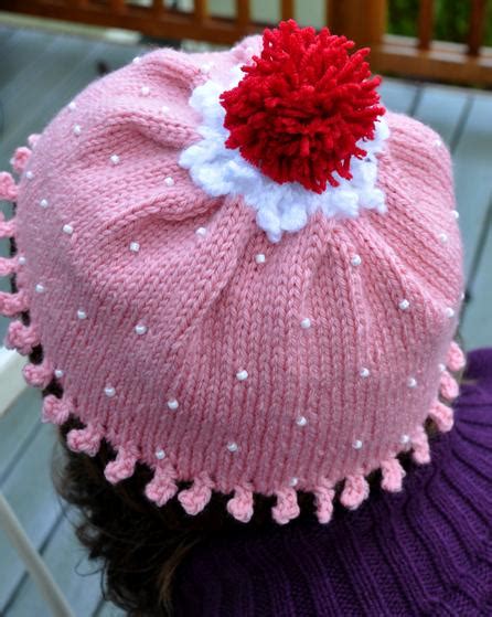 Adult Beaded Cupcake Hat Knitting Patterns And Crochet Patterns From