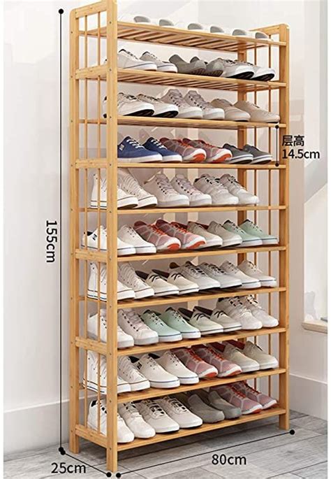 Alipc Bamboo Shoe Rack Simple Multi Layer Solid Wood Shoe Storage