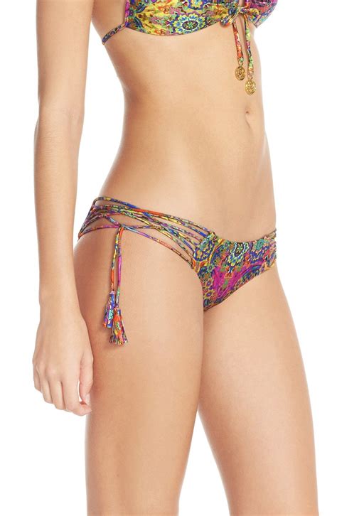 Luli Fama Print Crisscross Sides Bikini Bottoms Beach Bunny S