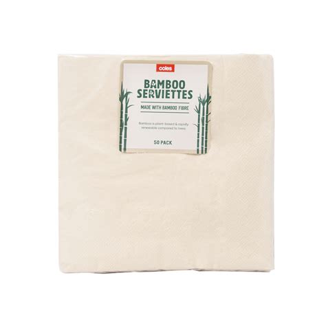 Buy Coles Bamboo Lunch Serviettes 50 Pack Coles