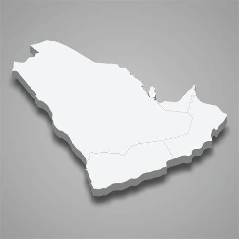 3d Isometric Map Of Arabian Peninsula Region Isolated With Shad