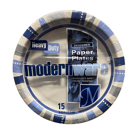 9mw032015 Modernware Design 9 Heavy Duty Coated Paper Plate 3215 Cs