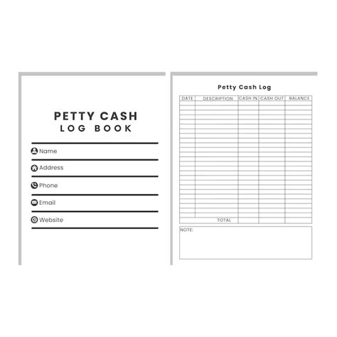 Premium Vector Petty Cash Log Book