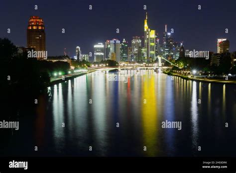 Frankfurt Skyline Night Stock Photo - Alamy