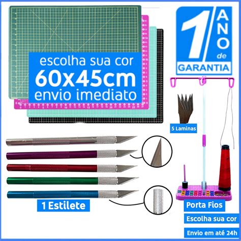 Kit Patchwork Base Corte X Porta Fio Estilete Cortador Shopee Brasil