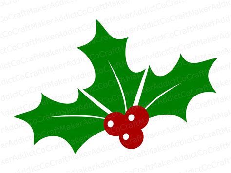 Christmas Holly Svg Png Pdf Dxf Cut Files Cricut Etsy