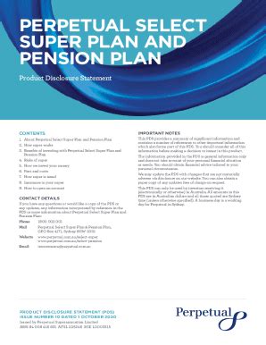 Fillable Online PENSION PLAN PRODUCT DISCLOSURE STATEMENT Fax Email