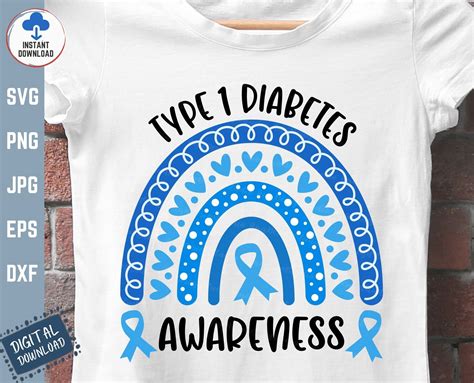 Type 1 Diabetes Awareness Rainbow Svg Type 1 Diabetes Svg Etsy Australia