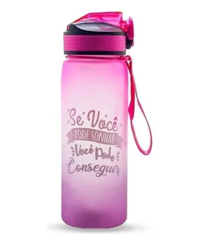 Garrafa Squeeze Colorida Frases Motivacionais De 700ml