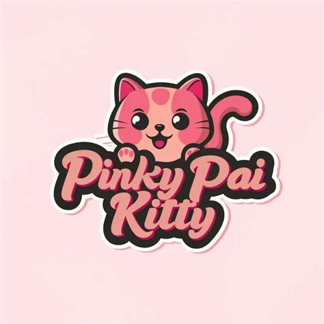 Logo Design For Pinkypai Kitty Adorable Pink Cat With Charming