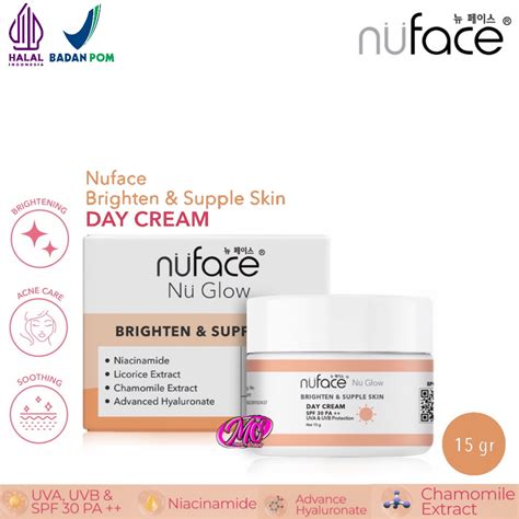 Nuface Nu Glow Brighthen Supple Skin Day Cream 15gr Cream Pencerah