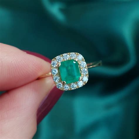 Emerald and Diamond Cushion Cluster Ring - Jewellery Discovery