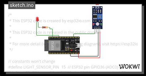 ESP32 LIGHT SENSOR TRIGGERS LED Wokwi ESP32 STM32 Arduino Simulator