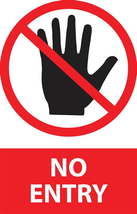 entry sign  white background restricted area sign flat style