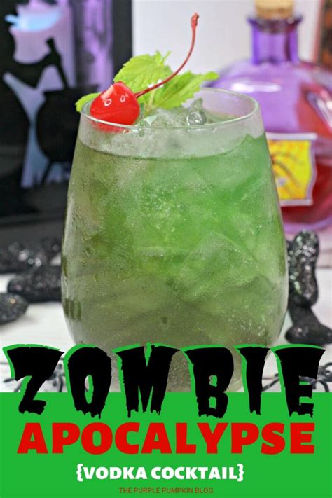 Zombie Apocalypse Cocktail Green Vodka Drink For Halloween