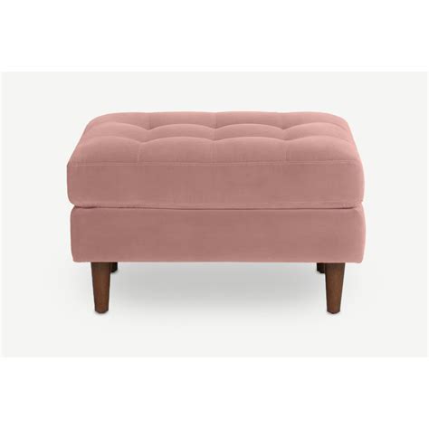 Scott Footstool Velvet Bench Blush Pink Velvet By Splendour Sofas