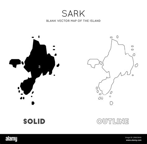 Sark map. Blank vector map of the Island. Borders of Sark for your ...