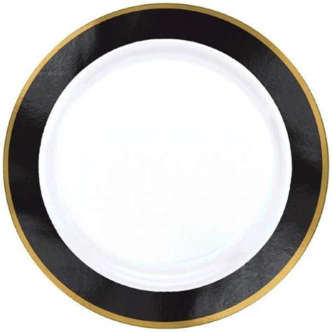 Premium Black And Gold Plate In 2021 Plastic Party Plates White Party