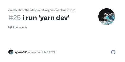 I Run Yarn Dev Issue 25 Creativetimofficial Ct Nuxt Argon