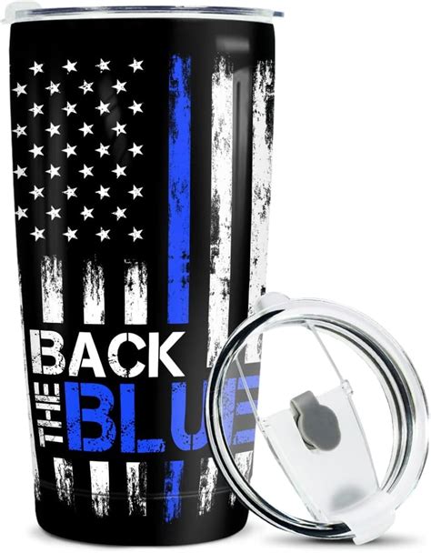 Police Gifts Back The Blue American Flag Tumbler US Flag Police Academy