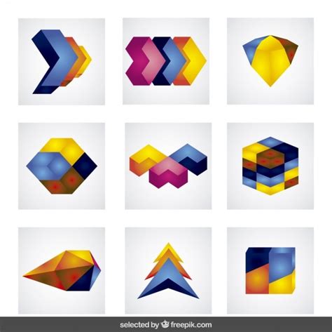 Free Vector | Colorful 3d shapes