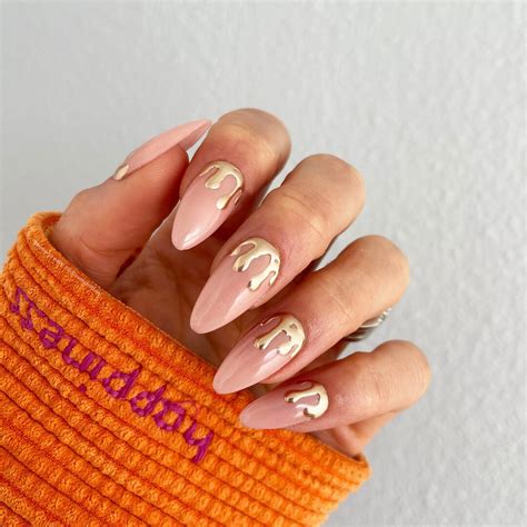 Drip-drip, Gold Drip Detail Press on Nail Set Press on Nails Any Shape ...