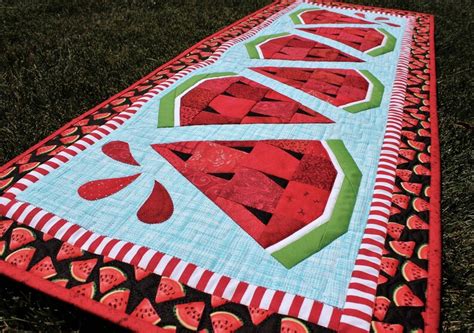 A Juicy Watermelon Wedge On The Watermelon Twist Table Runner Pattern B E