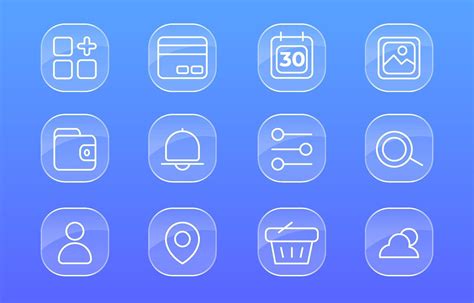 Glassmorphism Icon Collections 3549855 Vector Art At Vecteezy