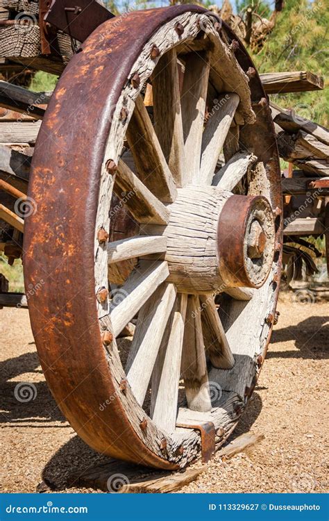 Antique Old West Wooden Wagon Wheel Stock Image - Image of aged, handmade: 113329627