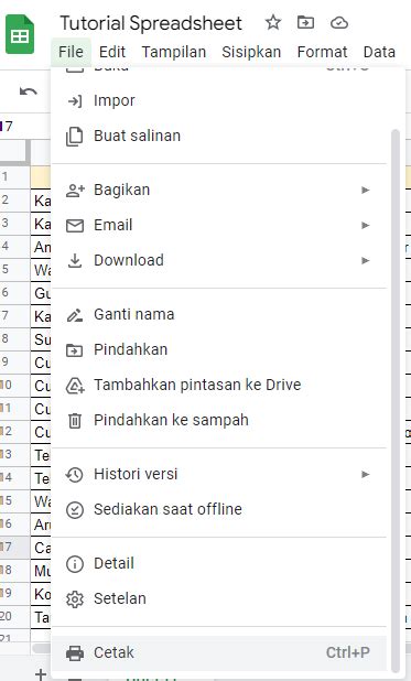 Cara Mencetak Lembar Kerja Spreadsheet Neededthing