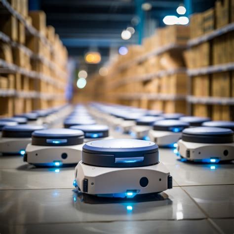 Premium Photo | Automated warehouse with autonomous mobile robots