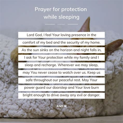 Prayer for protection while sleeping peacefully