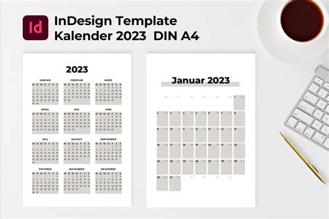 Plantilla de InDesign Calendario 2023 Minimalista Etsy México