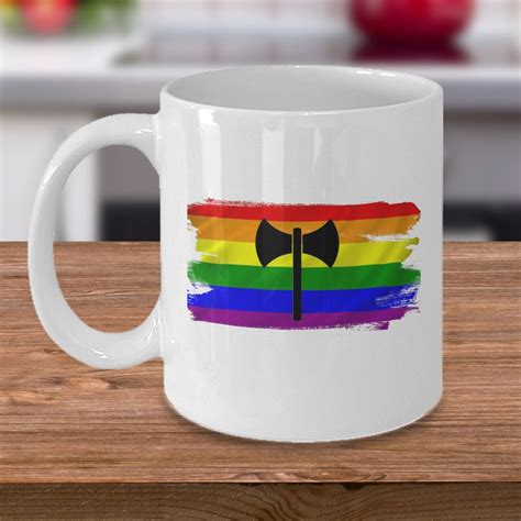 Lgbt Coffee Mug Labrys Lesbian Feminist Strength Support Pride Symbol