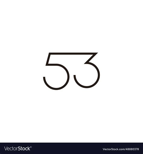 Number 53 connect geometric symbol simple logo Vector Image