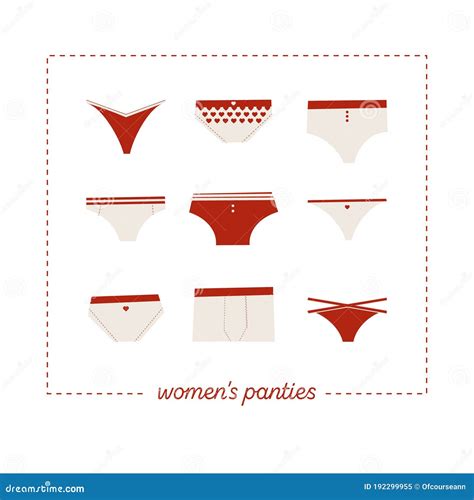 Illustrations Set Of Different Types Of Women`s Panties Stock Vector