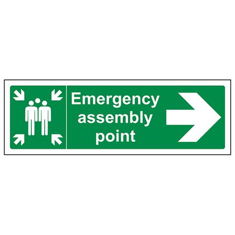 Emergency Assembly Point Arrow Right Fire Assembly Safety Signs