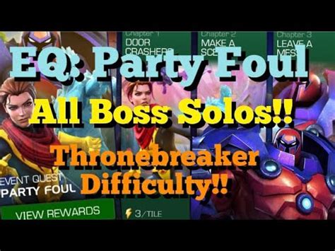 MCOC NEW Event Quest Party Foul All Boss Solos Thronebreaker