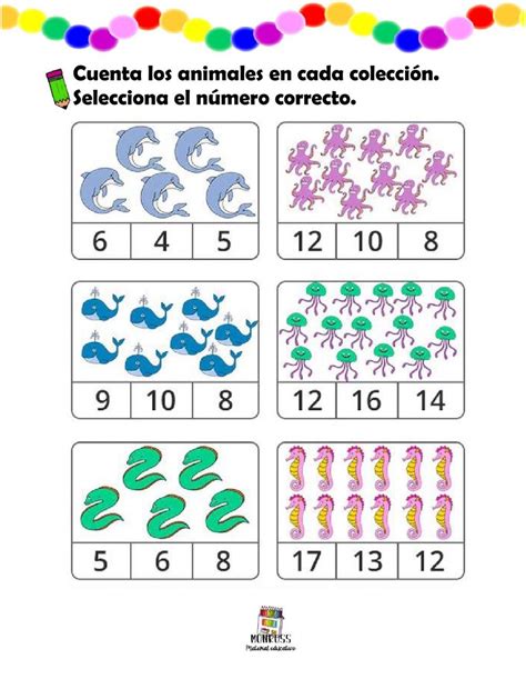 Contar objetos en una colección worksheet School Subjects Online