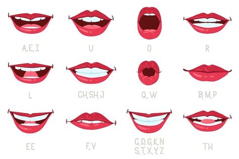 Premium Vector Cartoon Mouth And Lips Expressions Articulate And