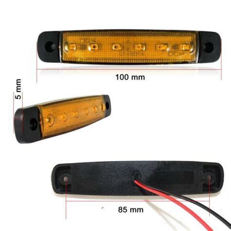 Pcs Orange Amber V Led Side Marker Indicators Lights Truck