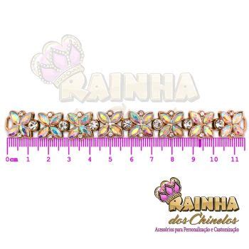 Cabedal Lateral Bruna Furta Cor Strass Cristal Par Rainha Dos