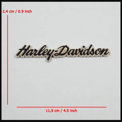 Jual Emblem Tangki Besi Harley Davidson Curly Tulisan Full Metal