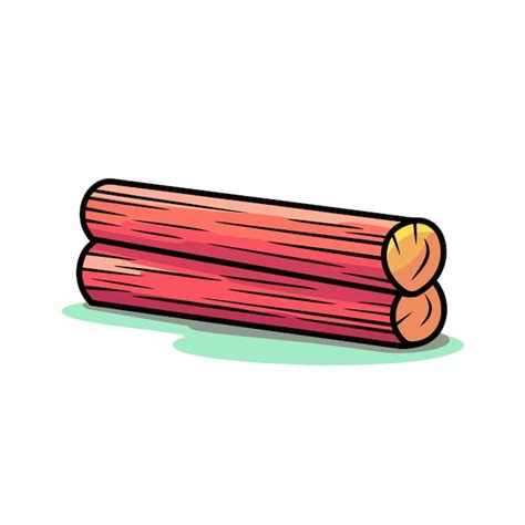 Premium Vector | A drawing of a log with a red and orange color