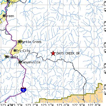 Days Creek, Oregon (OR) ~ population data, races, housing & economy